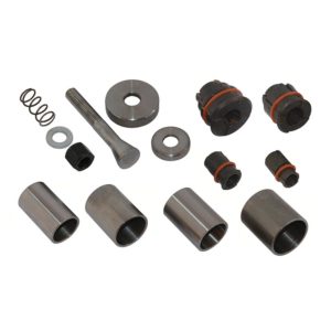 Extractor tool kit for deep frost plugs, consisting of extractors and adapter sleeves