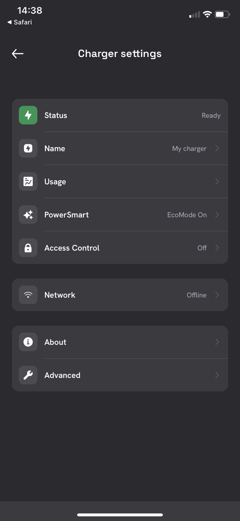 Defa Power app settings