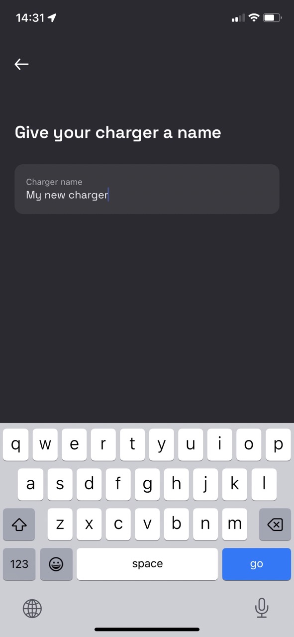 Screenshot - Set charger name in DEFA Power app