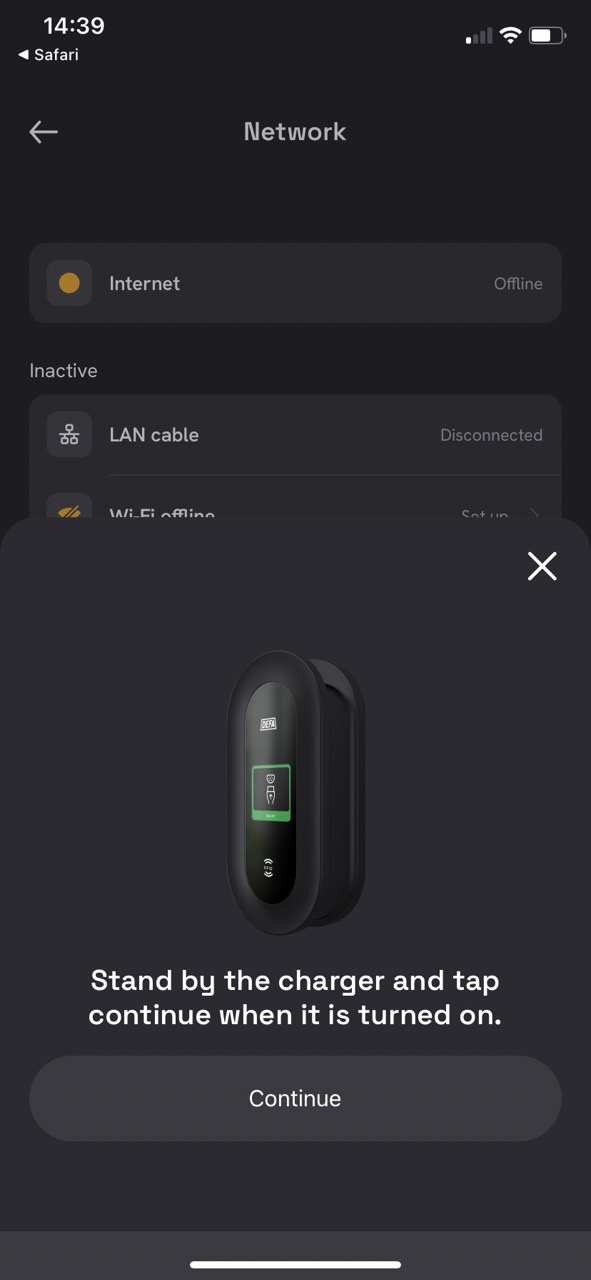 Screenshot - Wifi setup in the DEFA Power app