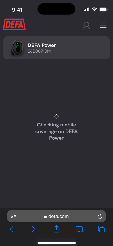 Screenshot - Checking mobile coverage on DEFA Power