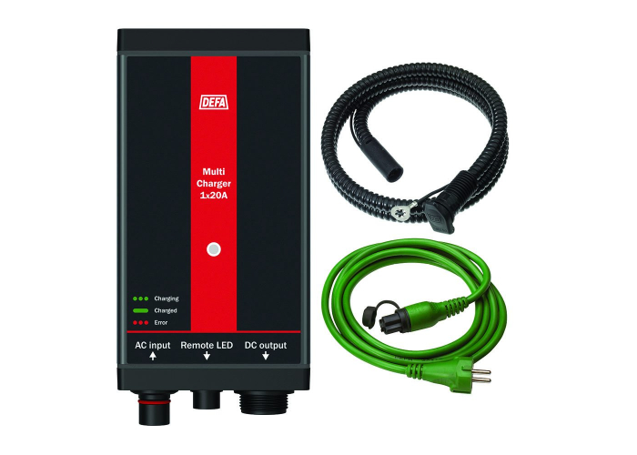 ChargerKit - fastmontert 1x20A batterilader med kabler