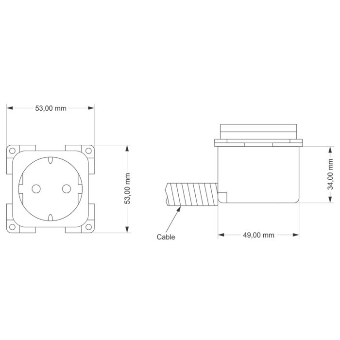 Plugin outlet, flush mount • DEFA