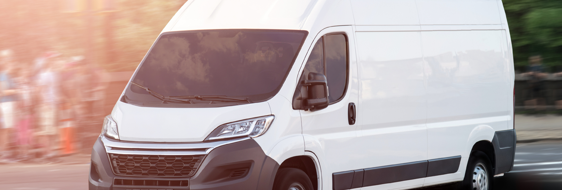 White van driving