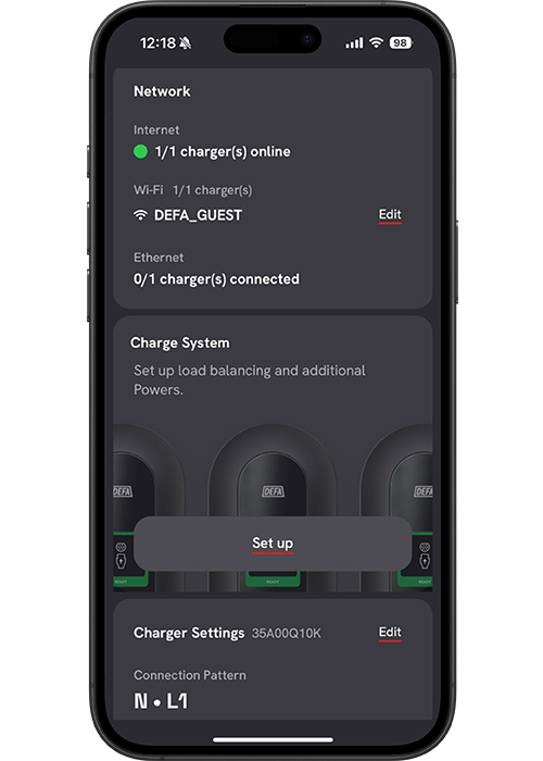 Charge system setup