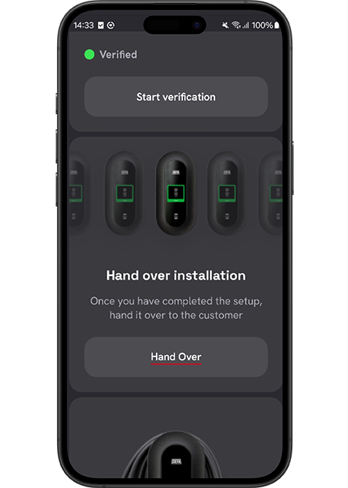 Hand over installation