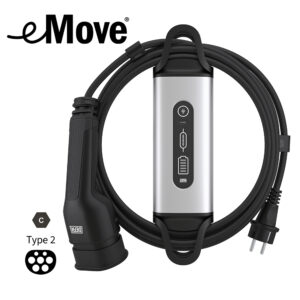 eMove Portable Type2 Mode2 Charger with logo