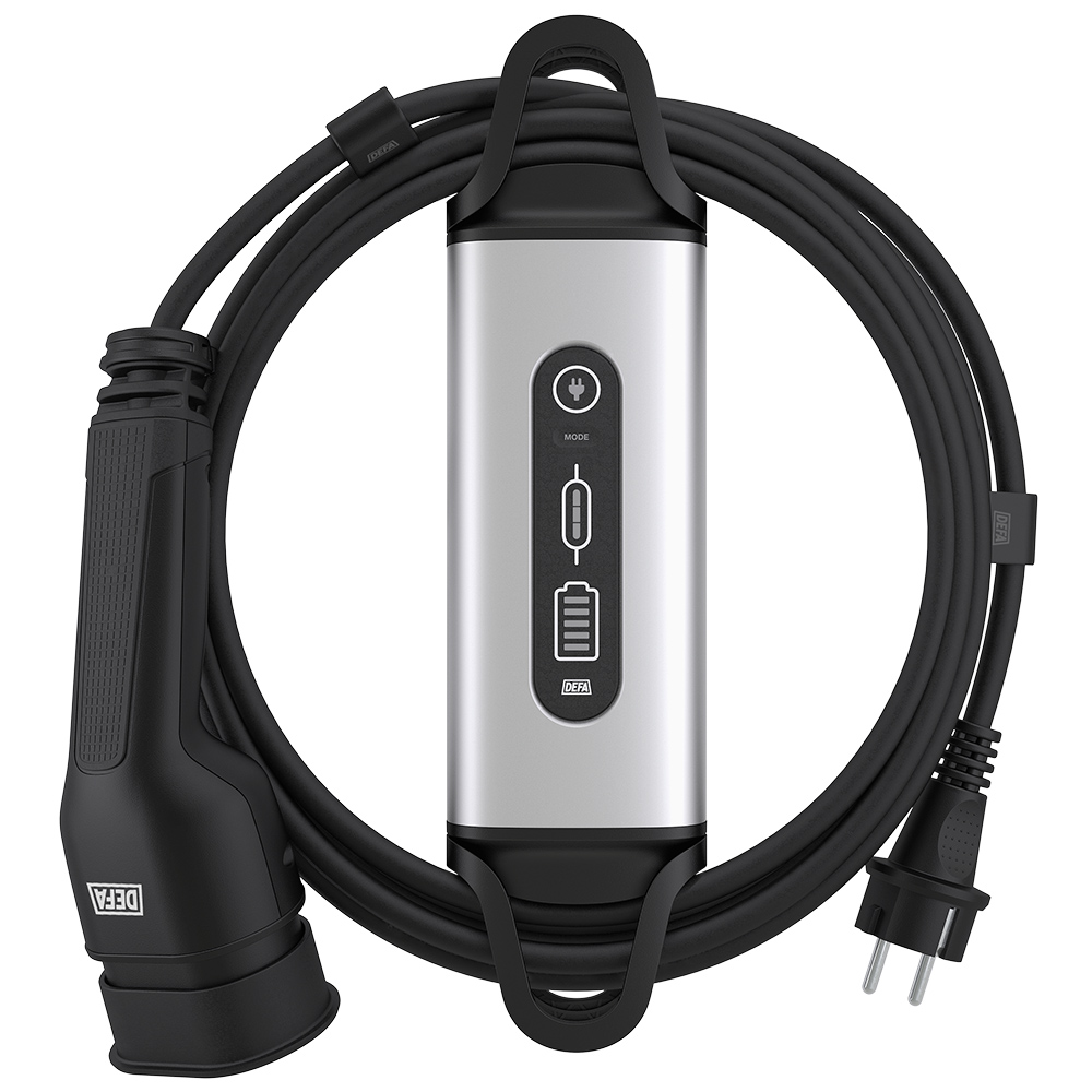 eMove portable mode2 charger with cable wound around product