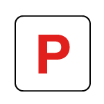 P ikon - parkeringsplass symbol