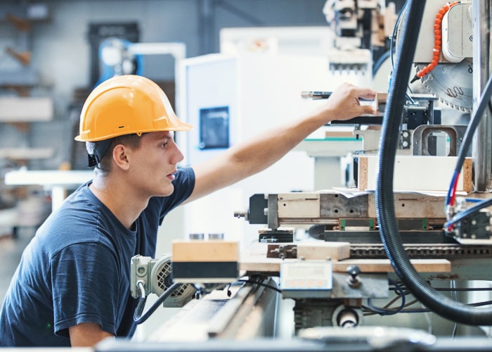 Worker at workstation