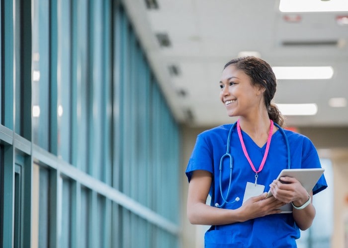 Smiling doctor in hospital