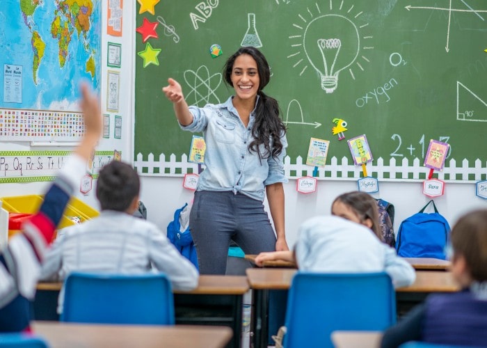 Teacher and students in classroom