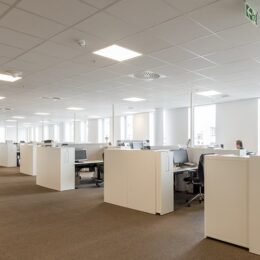 Ledge recessed in open office areas