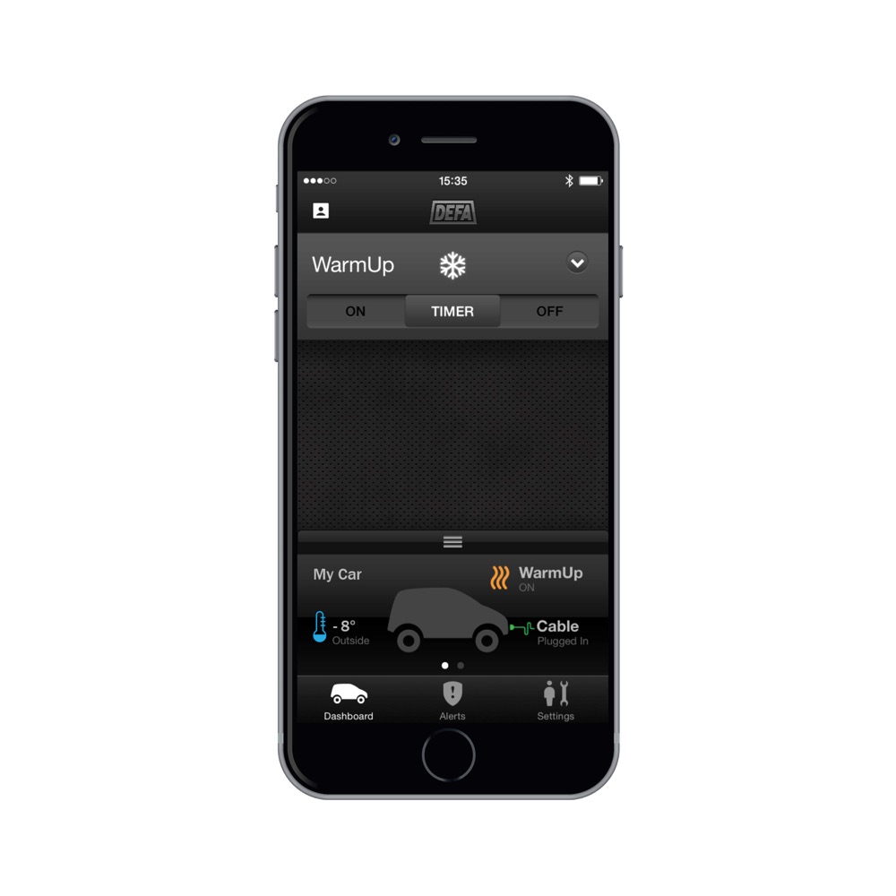 Screenshot - WarmUp App, dashboard
