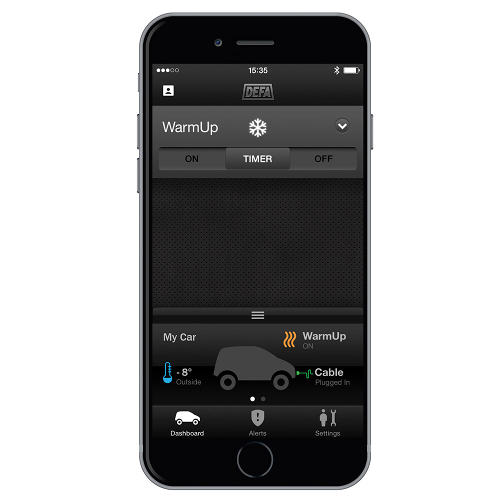 Screenshot - Warmup Bluetooth App, Dashboard
