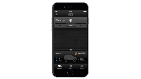 DEFA WarmUp app, bluetooth control function