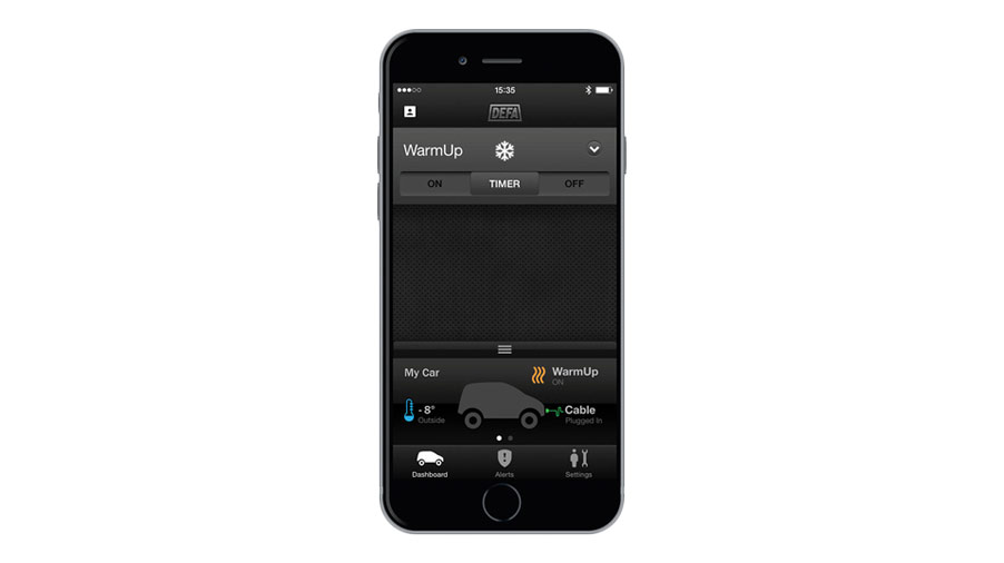 DEFA WarmUp app, Bluetooth control function