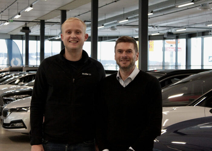 Daglig leder Martin Gjerstad og bilselger Martin Storflor.